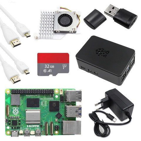 Raspberry Pi 4 Kit / Set (Complete Set)  4GB RAM + Case + Fan + Heat Sinks + Power Adapter +32GB SD