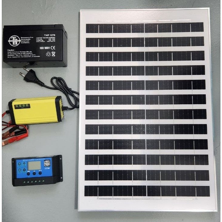 100W Solar Panel Complete Set  | Controller | Lead Acid Battery | Charger for Arduino/Esp32 project