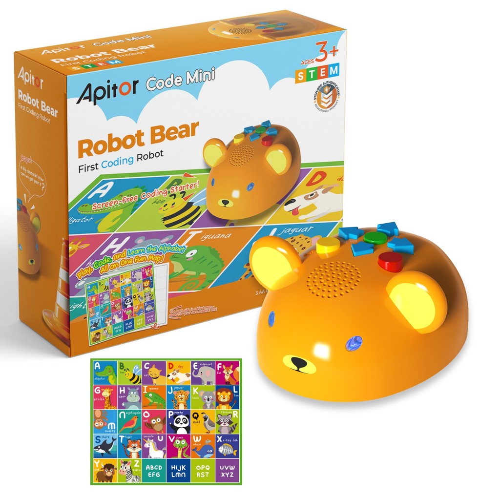 Apitor Bear Robot STEM Toy | Creative Building & Coding Robot Kit for Kids (6+ Years)