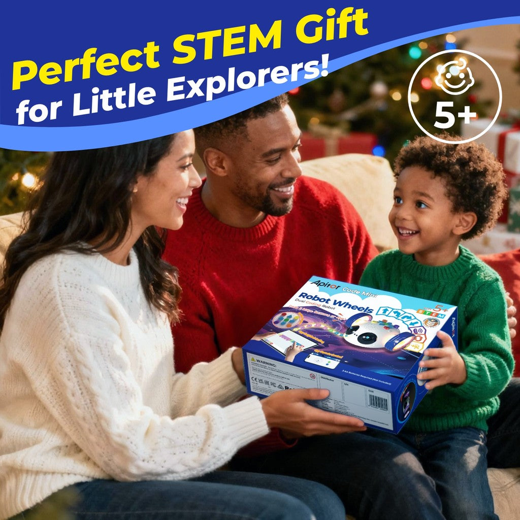 Apitor Robot Wheels Set | STEM Building Toy Upgrade | Motorized Wheels for DIY Robots (Kids 6+)