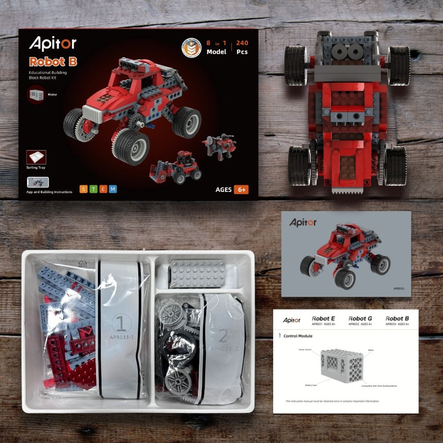 Apitor Robot B STEM Building Kit | Entry-Level Educational Robot for Kids & Beginners